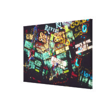 Double exposure, casino signs, Las Vegas, Gallery Wrap Canvas
