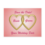 Double Gold Heart Postcard