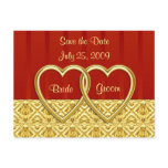 Double Gold Heart Postcard