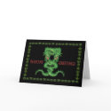 Double Green Dragon Christmas card