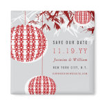 Double Happiness Lanterns Save The Date Magnet