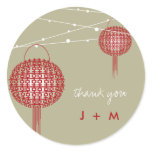 Double Happiness Xi Lantern Thank You Favors Label Sticker