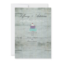 Double Happy Birthday Cake cherry Invitation