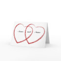 double heart engagement announcement cards