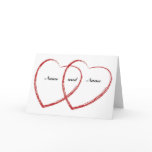 double heart engagement announcement cards