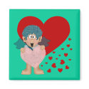 Double Hearts Cupid magnets