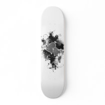 Double Hearts & Daisies - Grey B&W