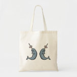 double narwhale and doughnut canvas bags