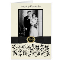 Double Photo 50th Anniversary Invitation Card