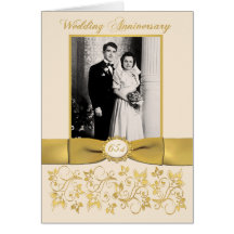 Double Photo 65th Anniversary Invitation Card