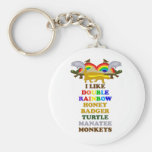 Double Rainbow Honey Badger Turtle manatee monkeys Key Chains