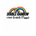 double rainbow - what does it mean? t-shirts