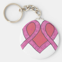 Double Ribbon Heart Keychain