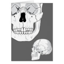 Double Skull Greeting Cards