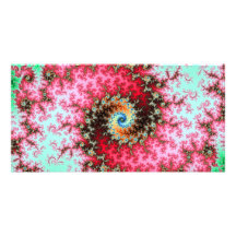Double Spiral -. fractal design Customised Photo Card