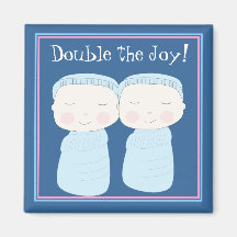 Double the Joy! Twin Boy Baby Magnet