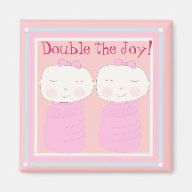 Double the Joy! Twin Girl Baby Magnet