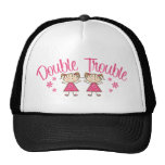 Double Trouble Pink Girl Trucker Hats