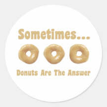 Doughnut Humour Round Stickers