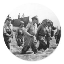 Douglas MacArthur lands at Leyte Philippine Island Stickers