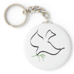 Dove and Olive Branch Image keychains