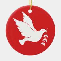 Dove and olive branch ornament