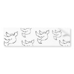 Dove bird in flight - fun simple line drawing art bumper stickers