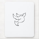 Dove bird in flight - fun simple line drawing art mousepads