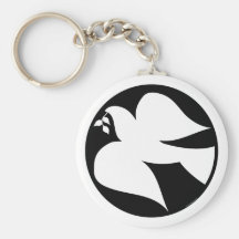Dove of Peace Sign Key Chain