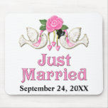 Dove & Rose - Just Married T-shirt mousepads