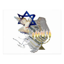 Dove Tallit Menorah Post Cards