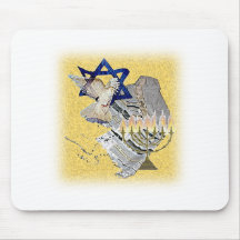 Dove Tallit Menorah with background Mouse Pads