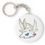 Doves Carry Wedding Hearts keychains