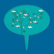 Doves in a Tree Cake Pick cake picks
