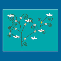 Doves in a Tree Postcard postcards