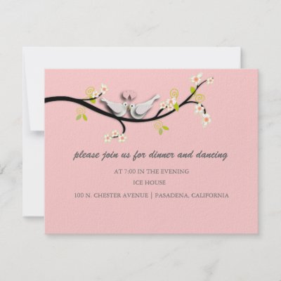 Custom Wedding Songs on Doves Wedding Reception Cards By Custom Stationery