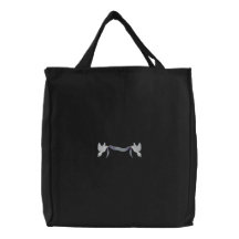 Doves with banner embroidered tote bag