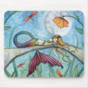 Down by the Pond Mermaid Art mousepads