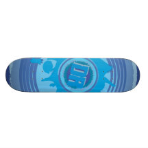 Down Right Blue Splat Skateboard Deck