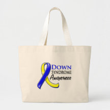 Down Syndrome Awareness Ribbon Tote Bags