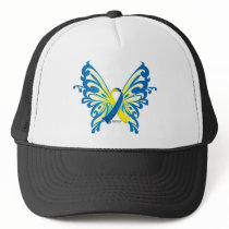 Down Syndrome Butterfly Ribbon Trucker Hats