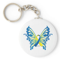 Down Syndrome Butterfly Ribbon Keychains