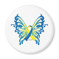 Down Syndrome Butterfly Ribbon Refrigerator Magnet