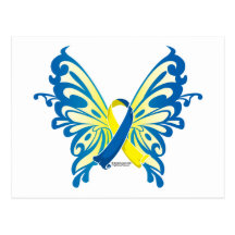 Down Syndrome Butterfly Ribbon Postcards