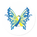 Down Syndrome Butterfly Ribbon stickers