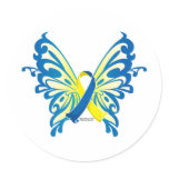 Down Syndrome Butterfly Ribbon stickers