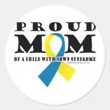 Down Syndrome Proud Mum Round Sticker
