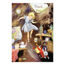 Down the Rabbit Hole Thank You Baby Shower Personalized Invite