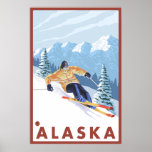 Downhhill Snow Skier - Alaska posters