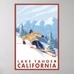 Downhhill Snow Skier - Lake Tahoe, California posters
